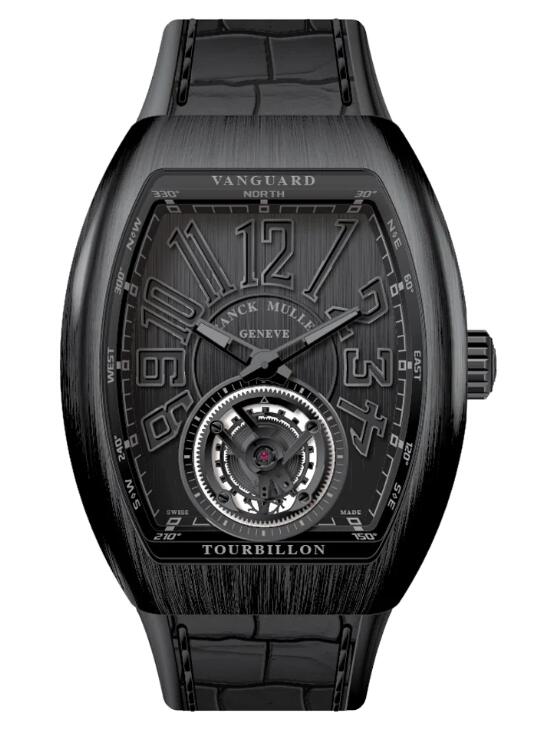 Buy Franck Muller Vanguard Tourbillon Full Brushed Black Titanium Replica Watch for sale Cheap Price V 41 T TT NR BR (NR) (NR NR NR)